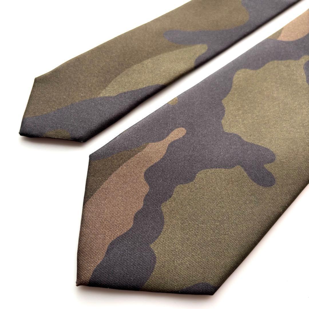 ꧁新品未使用꧂ ヴァレンティノ ネクタイ カモフラ 迷彩柄 グリーン ブラウン