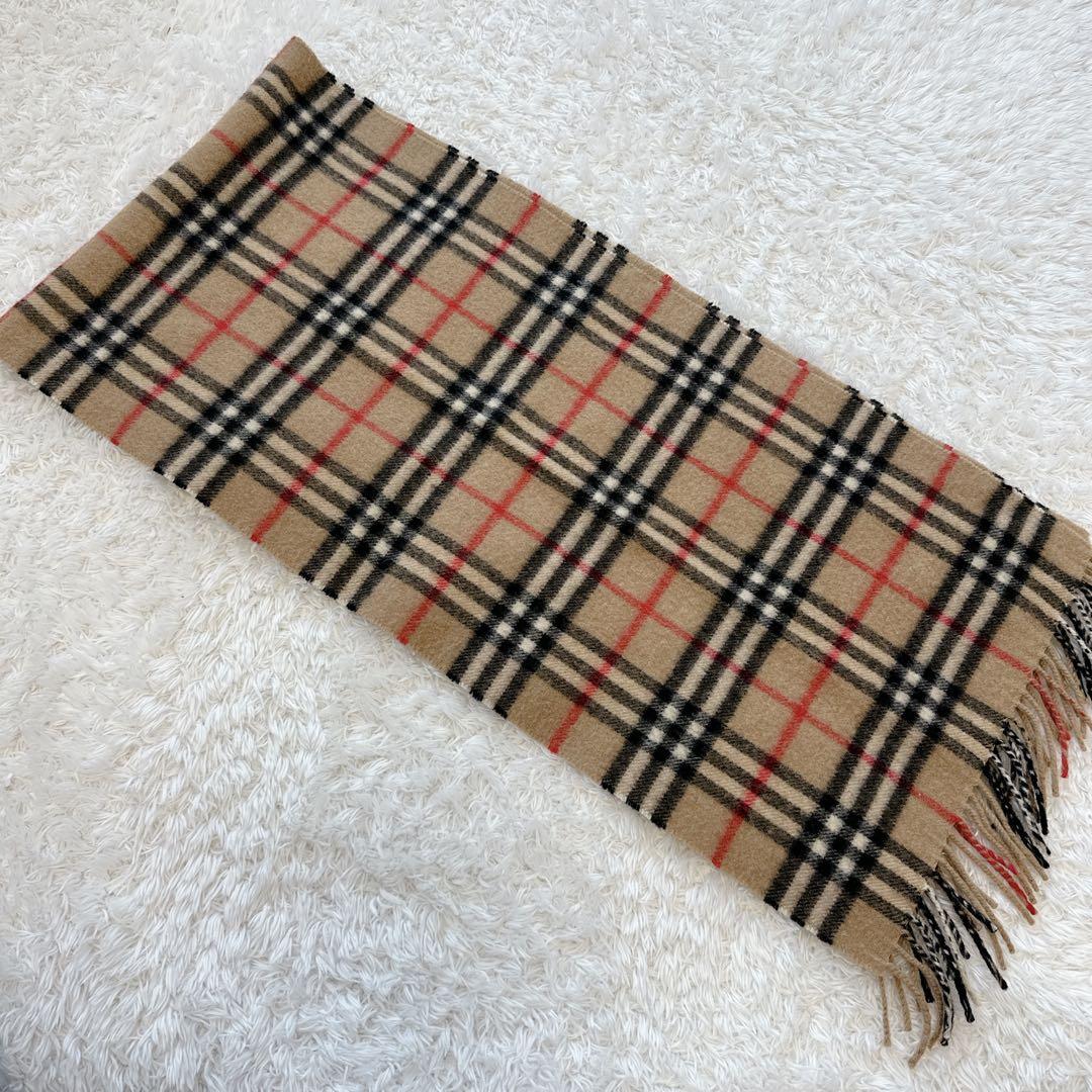 美品✨バーバリーロンドン マフラー ノバチェック カシミヤ100% 英国製