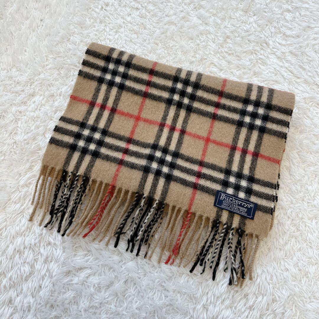美品✨バーバリーロンドン マフラー ノバチェック カシミヤ100% 英国製