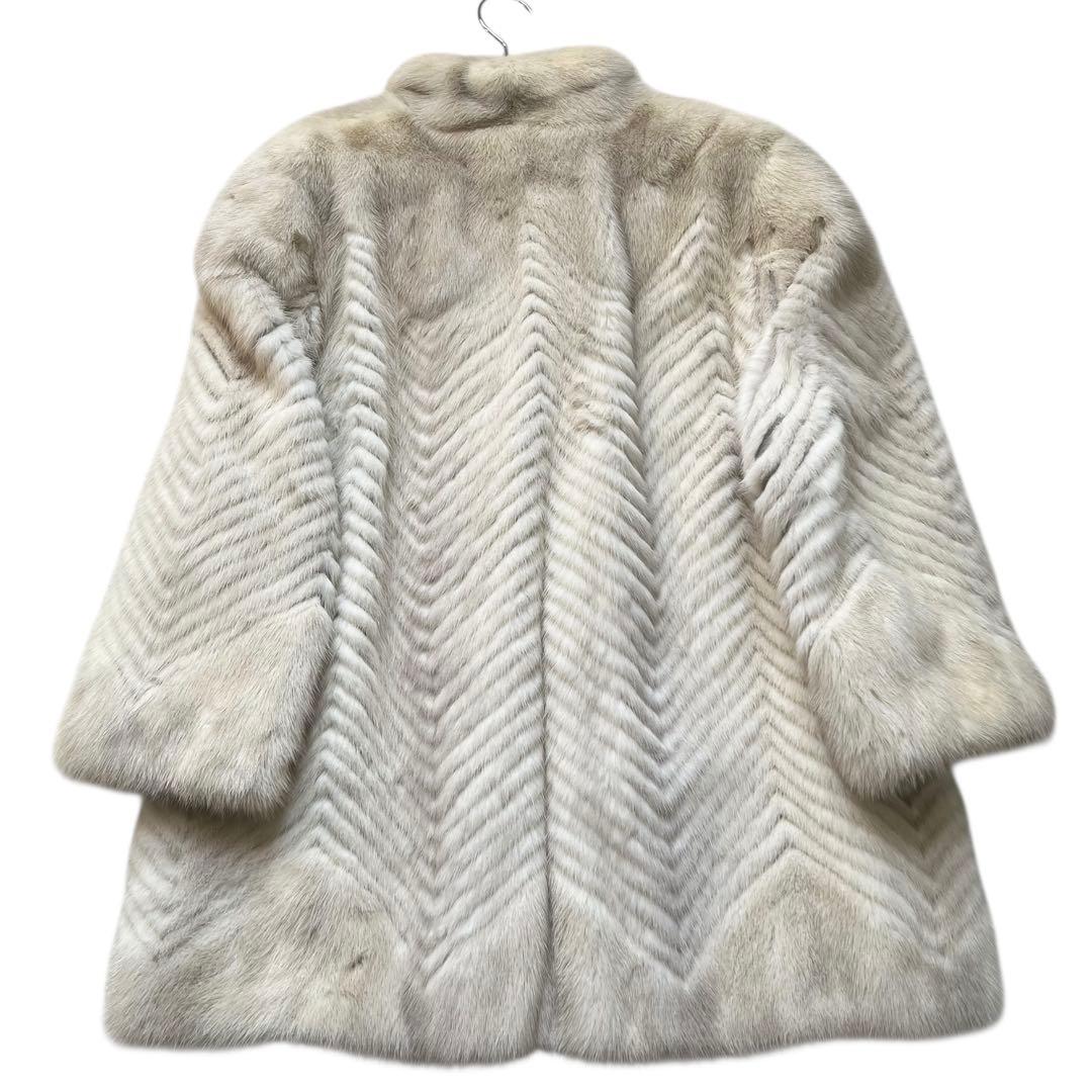 着丈70cm サファイアミンク 毛皮コート ミンク リアルファーコート 本毛皮