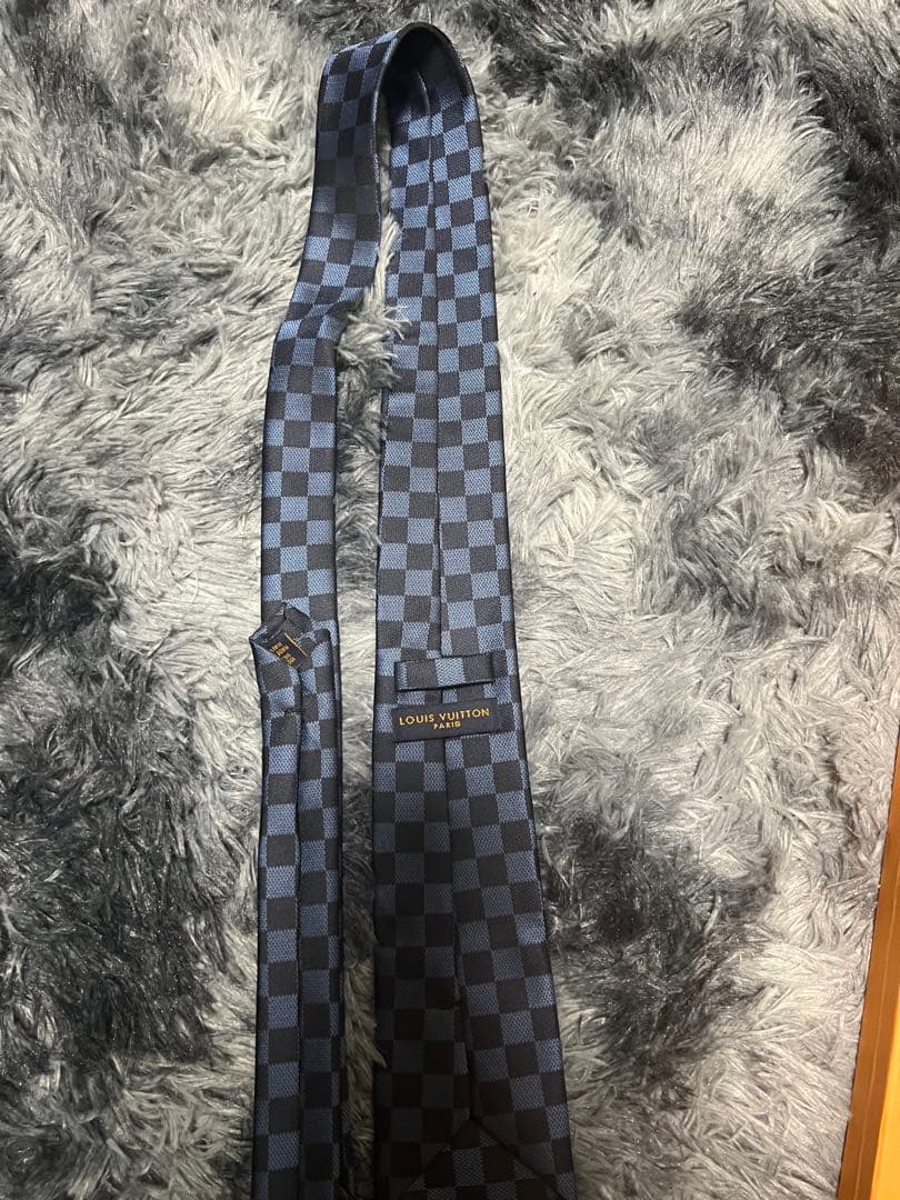LOUIS VUITTON ダークブルー チェックネクタイ