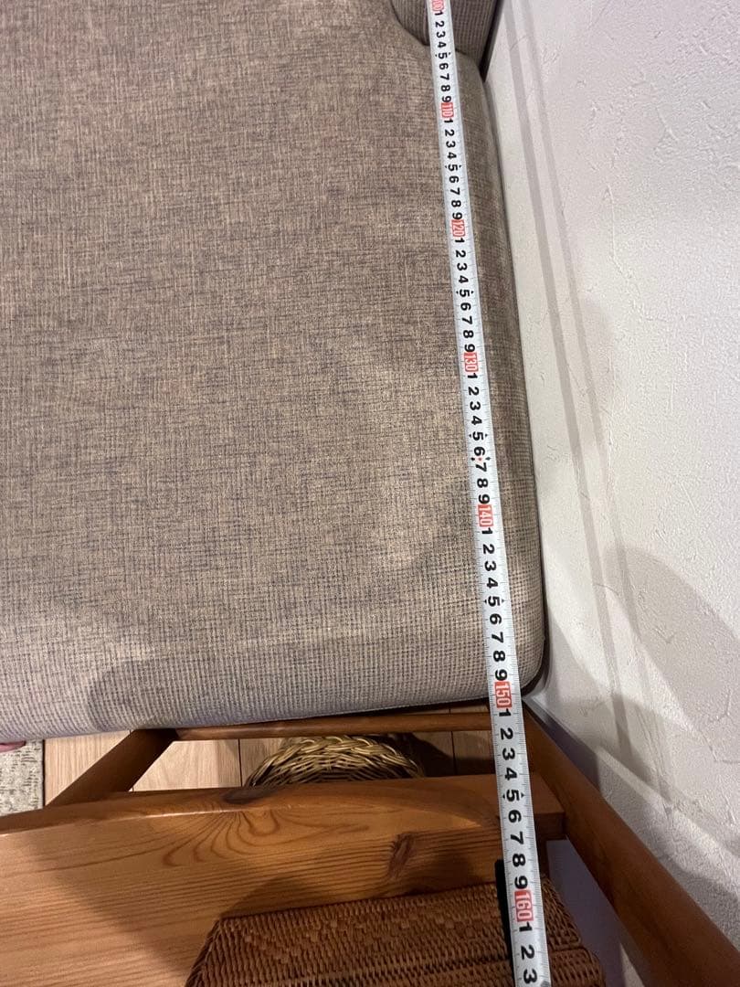 LIVING HOUSE ベージュグレーL字型ソファ （付け替足8本付）