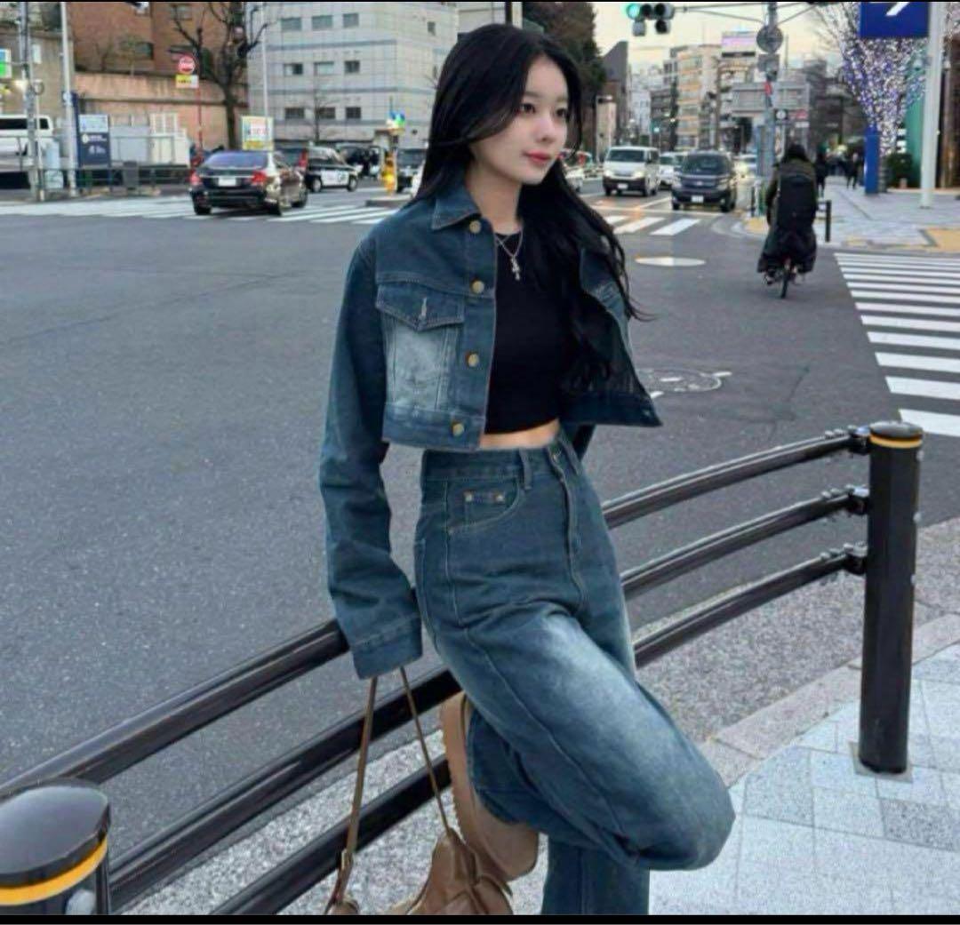 TRIFLE クロップドジャケットデニムセットアップ