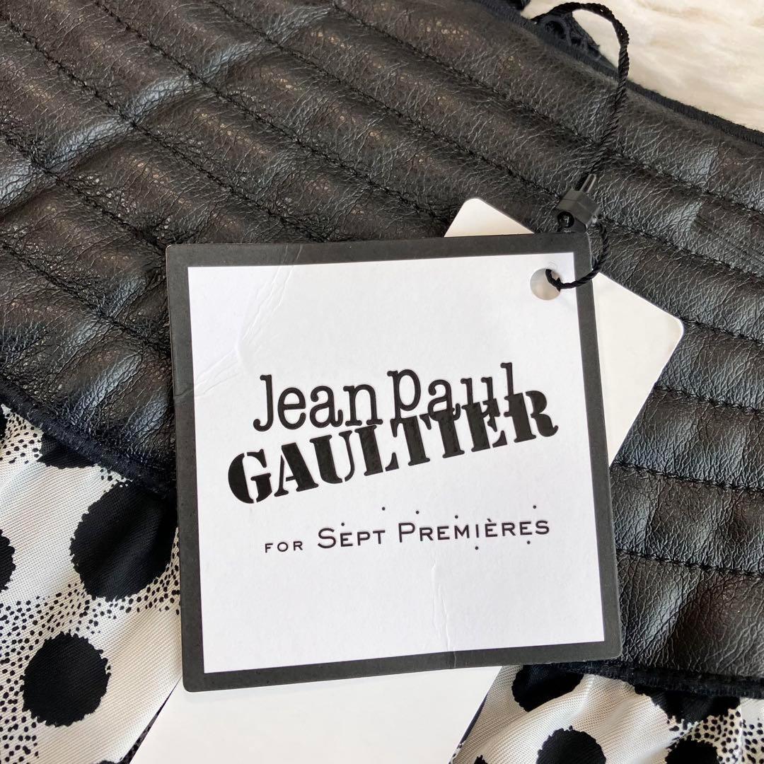 新品 大きいサイズ ジャンポールゴルチェ フレアスカート ドット フェイクレザー