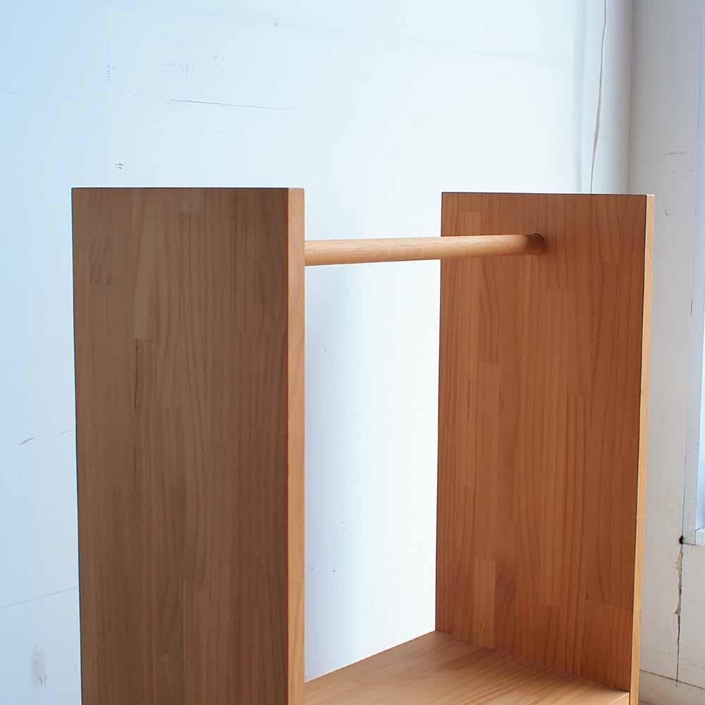 モモナチュラル パイン材 ハンガーラック 収納 ワゴン 子供部屋 ZR24183