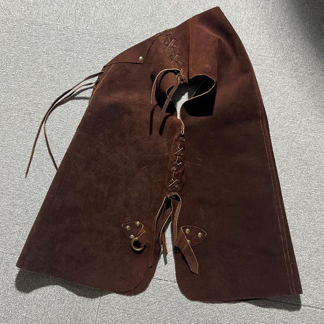 70s 80s ヴィンテージ スエードレザー 編み込み ウエスタン ベスト レア