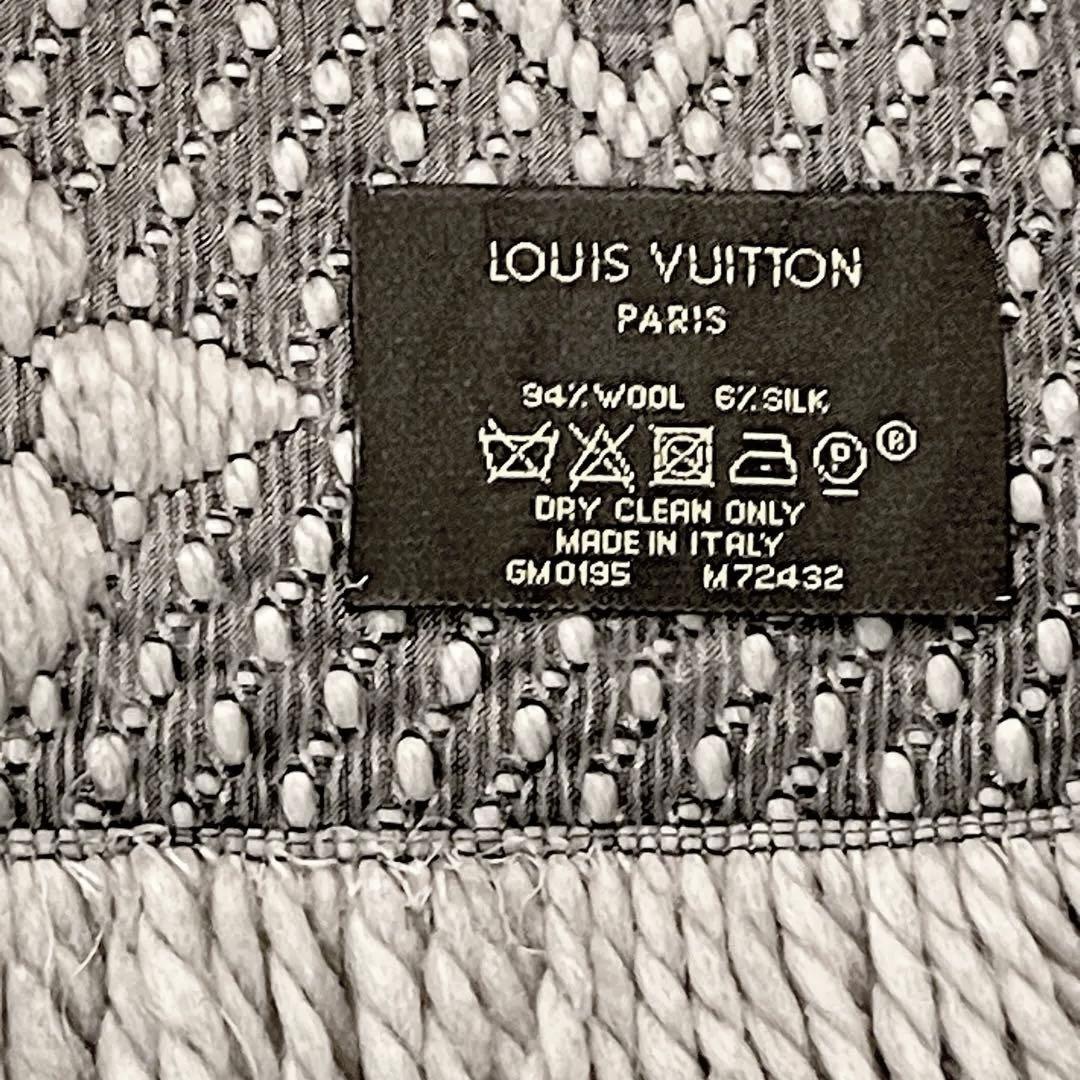 【美品❗️】ルイヴィトン エシャルプ ロゴマニア マフラー　グレー