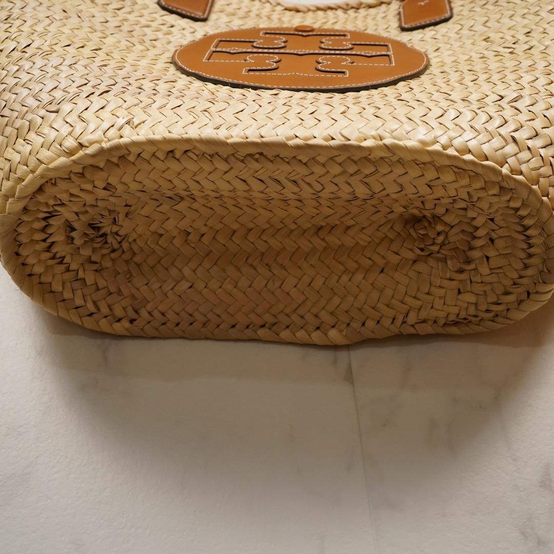 未使用級 TORY BURCH かごバッグ ラフィア ベージュ ポーチ付