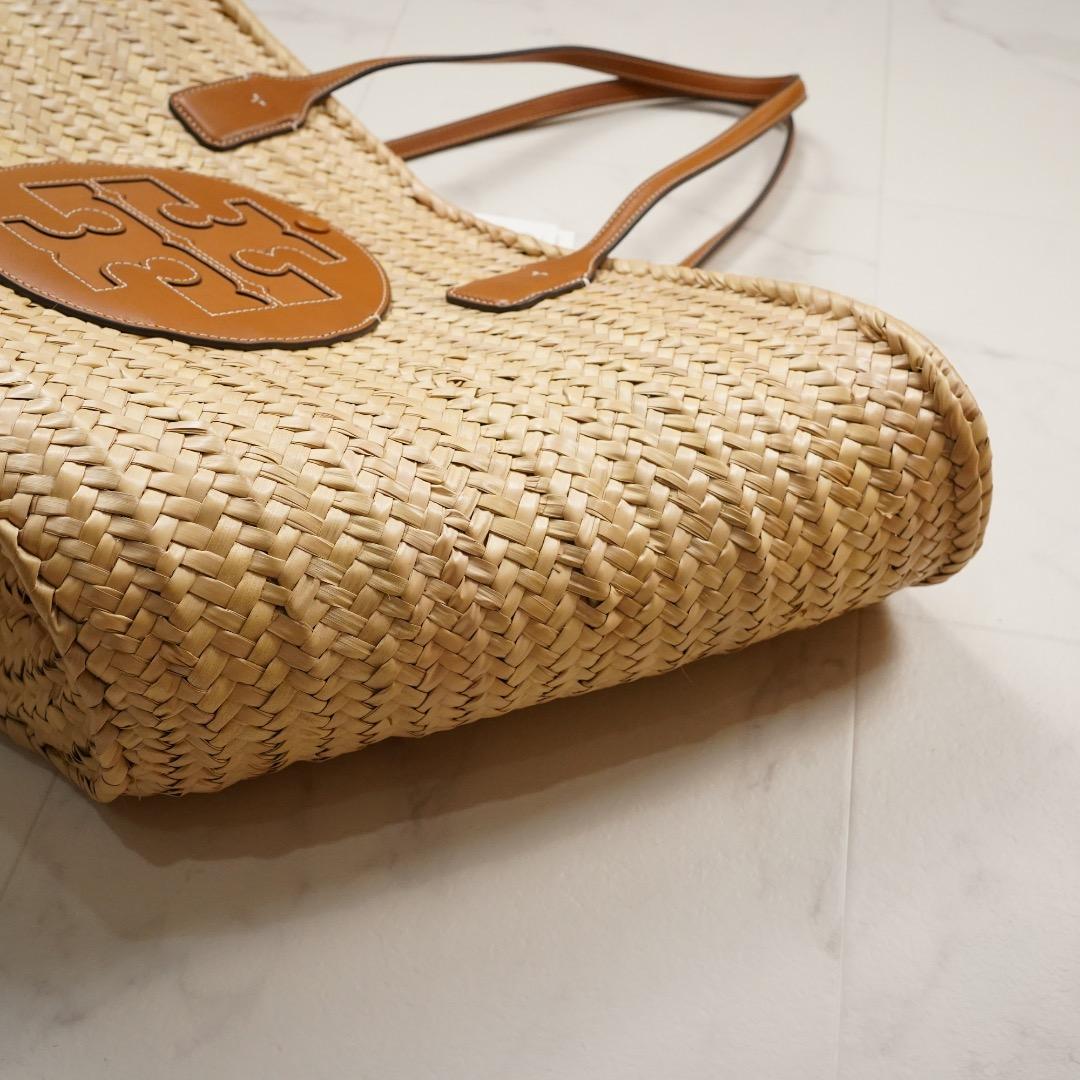 未使用級 TORY BURCH かごバッグ ラフィア ベージュ ポーチ付