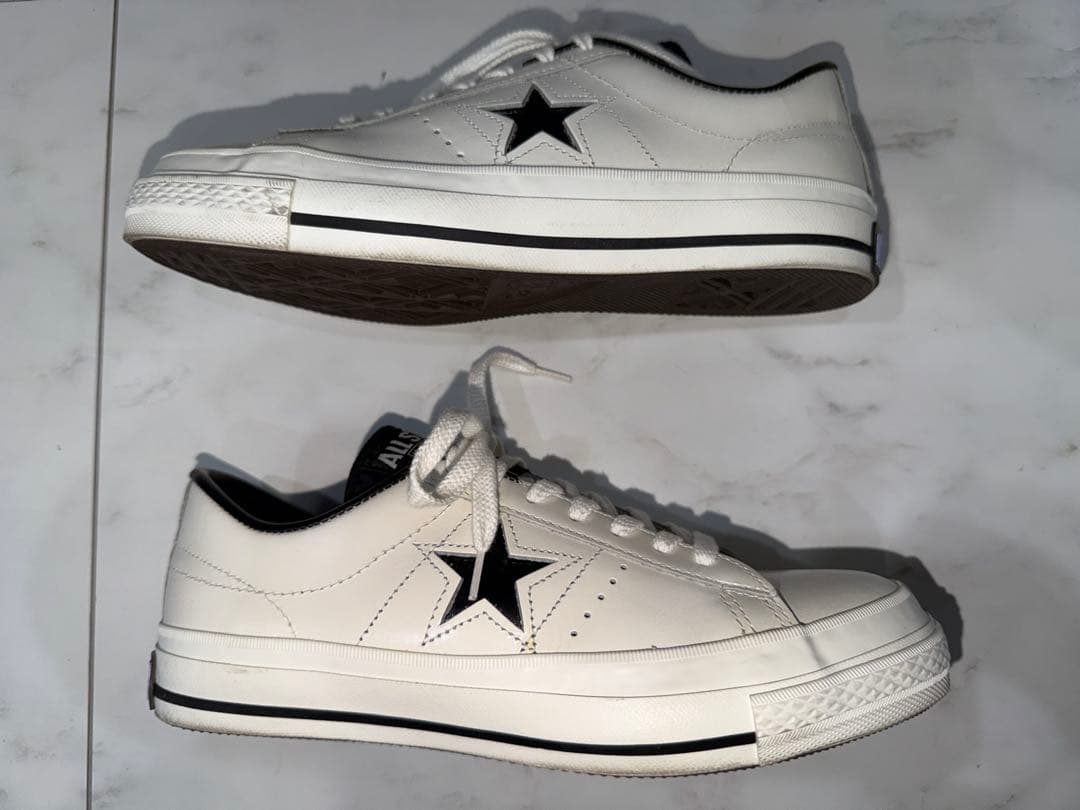 最終価格　ワンスター　レザー　コンバース　オールスター　ホワイト　24cm