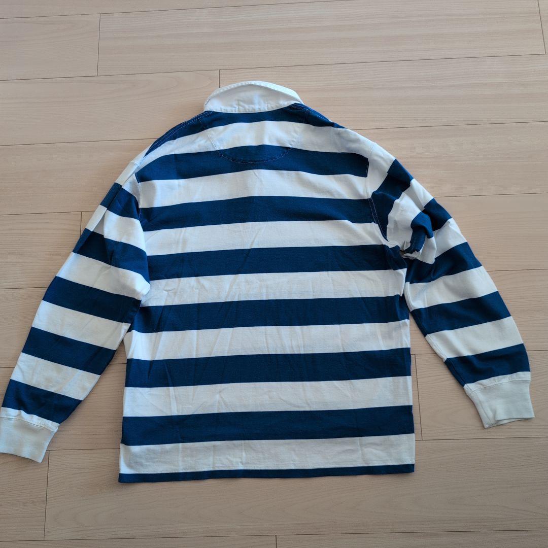 ラルフローレン 常田大希 ポニー刺繍ロゴ 太ボーダーラガーシャツ 青白 L