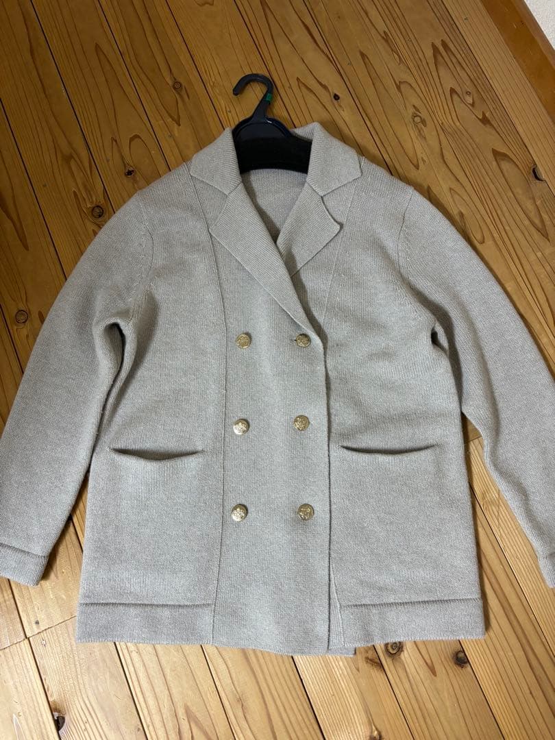 【洗える】23区　カシミヤブレンド ニット ジャケット　38 ベージュ