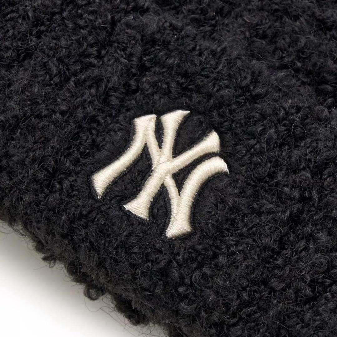 新品　韓国　MLB korea 猫耳　ニット帽　ブラック　カリナ