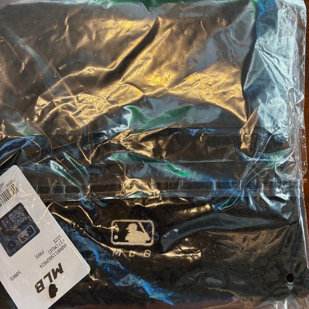 新品　韓国　MLB korea 猫耳　ニット帽　ブラック　カリナ