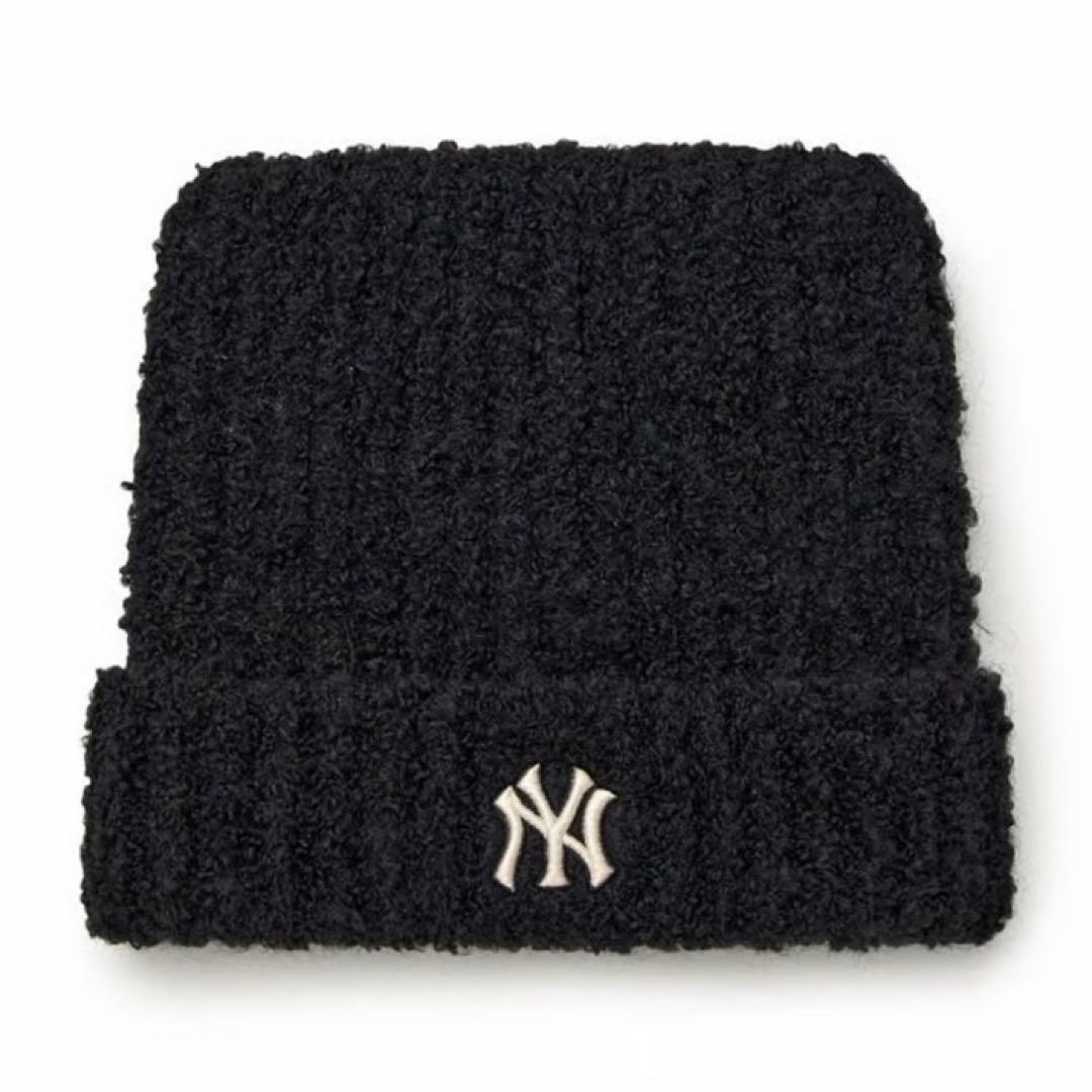 新品　韓国　MLB korea 猫耳　ニット帽　ブラック　カリナ