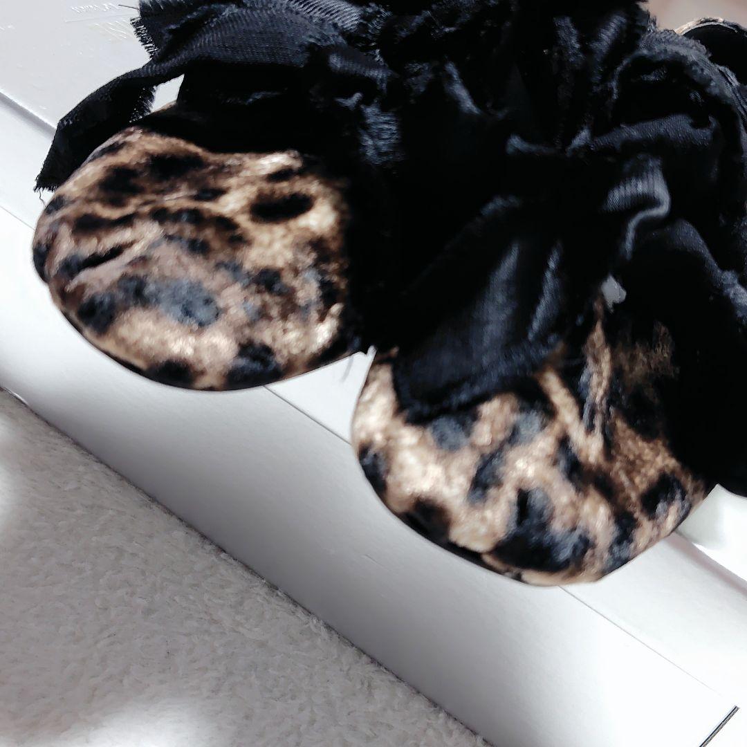 美品　LE TALON GRISE　サテンリボンバレリーナ　レオパード　日本製