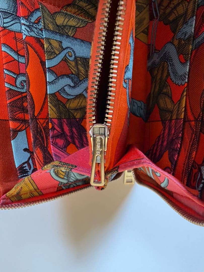 【最終価格】エルメス アザップ シルクイン ピンク ラウンドファスナー 正規品