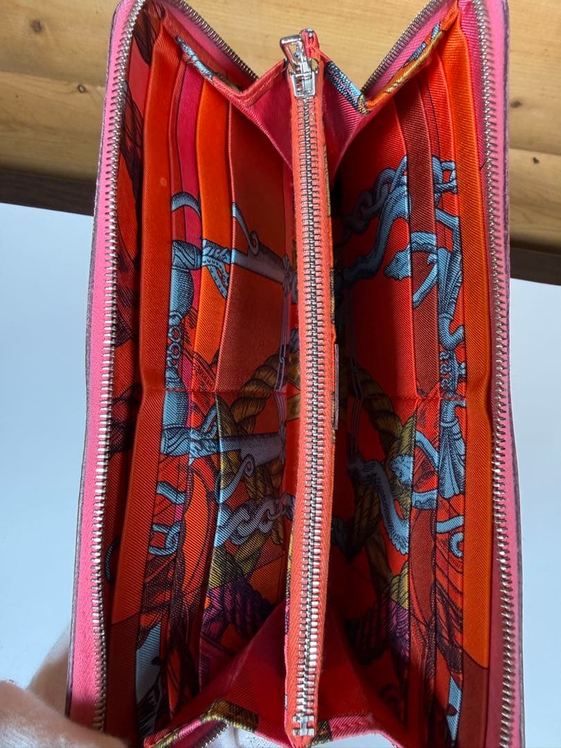 【最終価格】エルメス アザップ シルクイン ピンク ラウンドファスナー 正規品