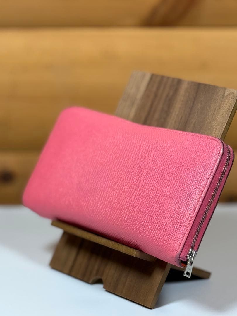 【最終価格】エルメス アザップ シルクイン ピンク ラウンドファスナー 正規品