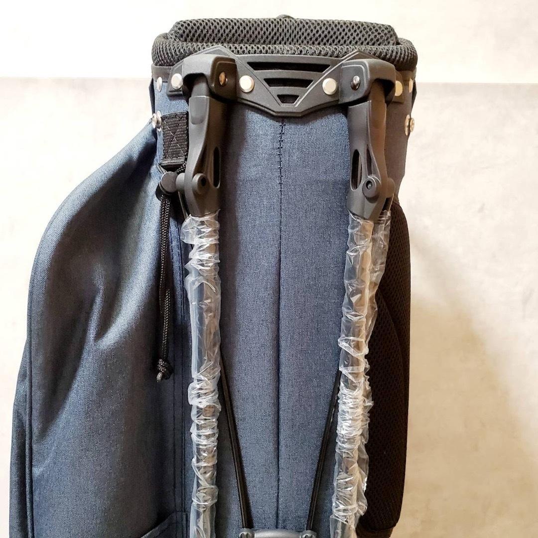 【新品未使用】レザックス スタンド付きキャディバッグ ネイビー ゴルフバッグ