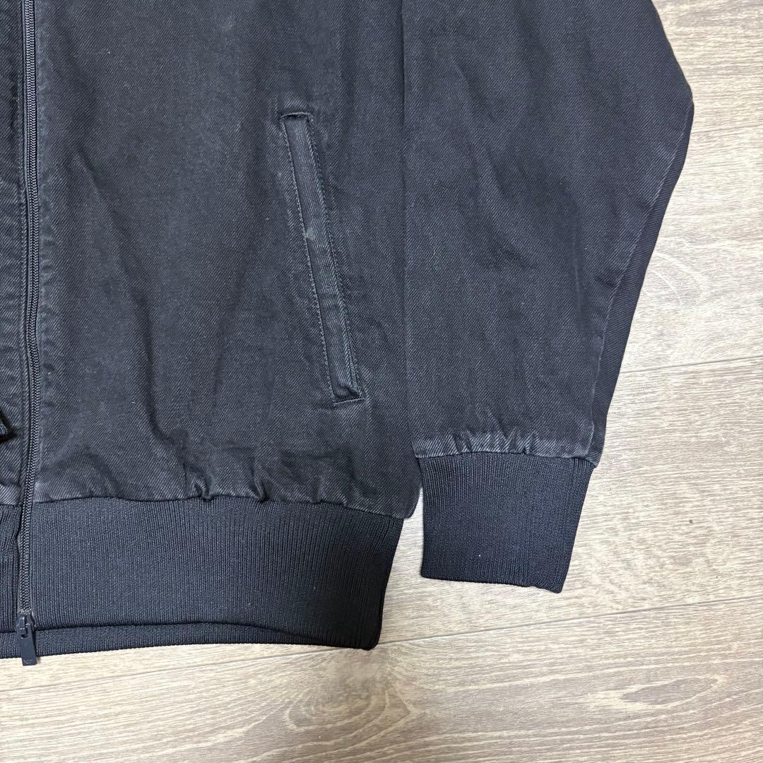 【希少/XL】アディダス 異素材切替 トラックジャケット 黒 刺繍ロゴ 美品