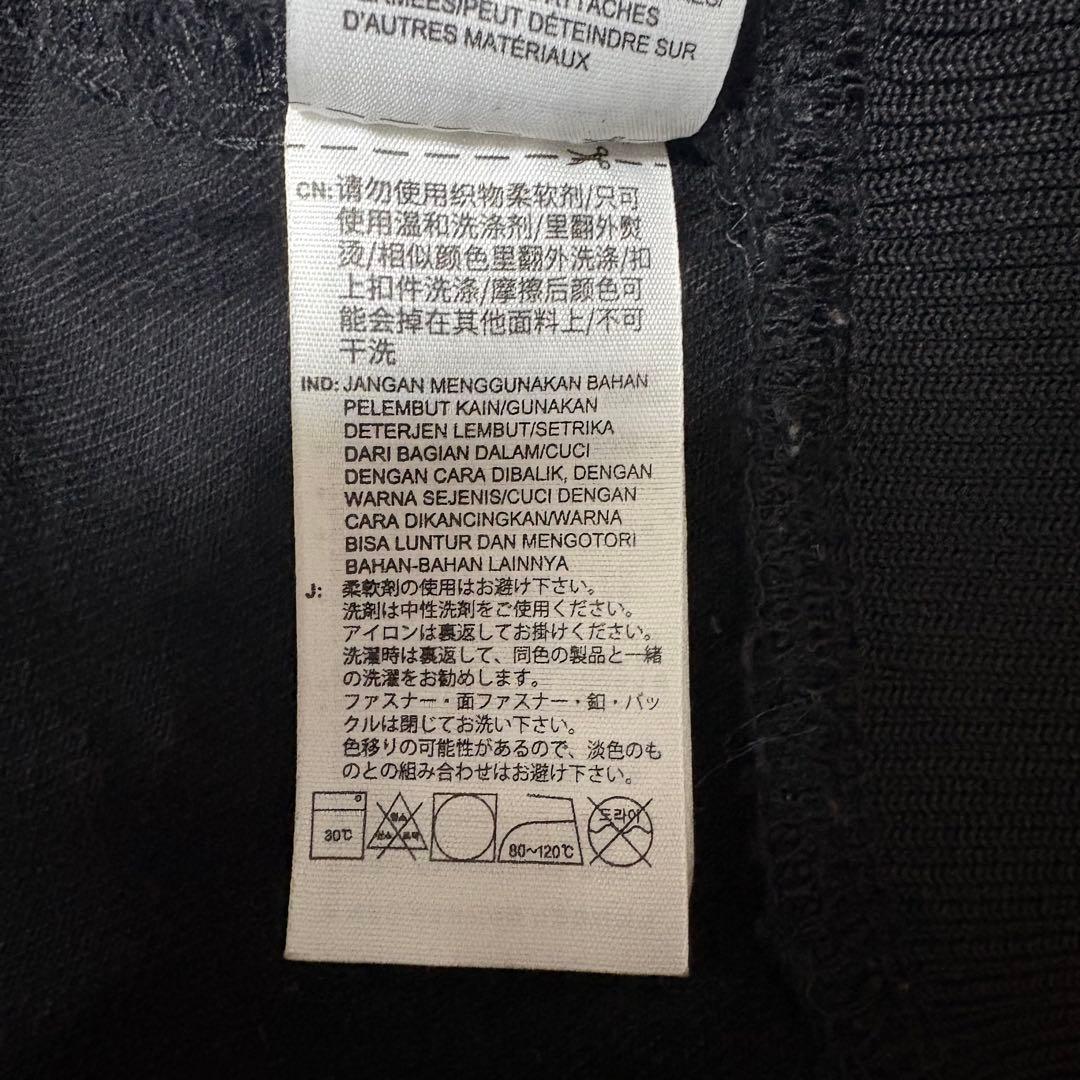 【希少/XL】アディダス 異素材切替 トラックジャケット 黒 刺繍ロゴ 美品