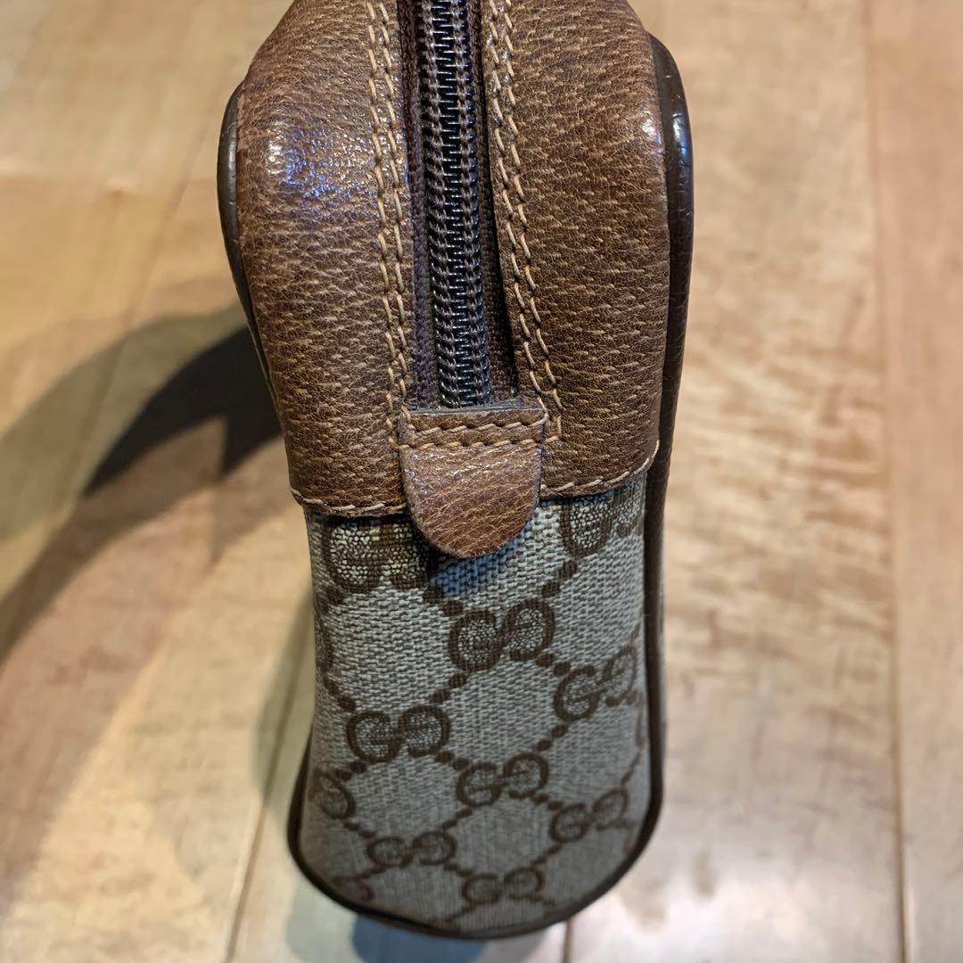 GUCCI グッチ クラッチバッグ セカンドバッグ GGキャンバス シェリー 茶