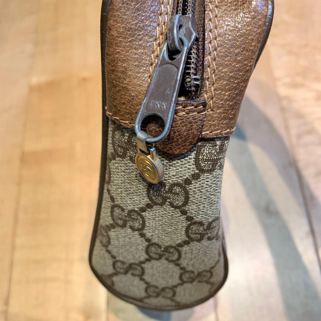 GUCCI グッチ クラッチバッグ セカンドバッグ GGキャンバス シェリー 茶