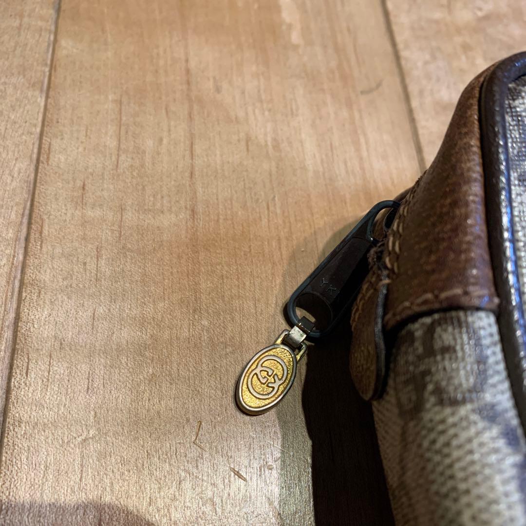 GUCCI グッチ クラッチバッグ セカンドバッグ GGキャンバス シェリー 茶