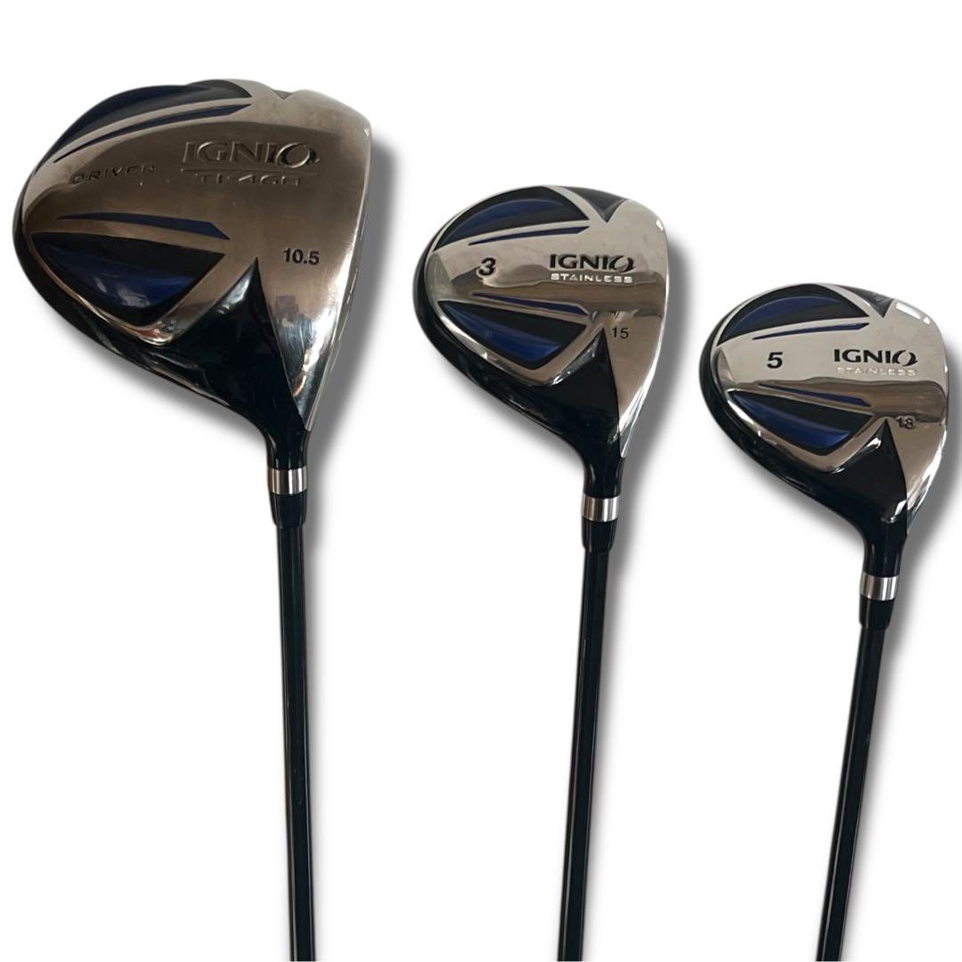 初心者向け イグニオ メンズ ゴルフクラブ 10本セット R キャディバッグ付