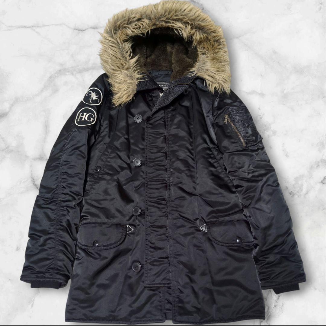 ヒステリックグラマー n-3b プリマロフト 黒 フライトジャケット ワッペン