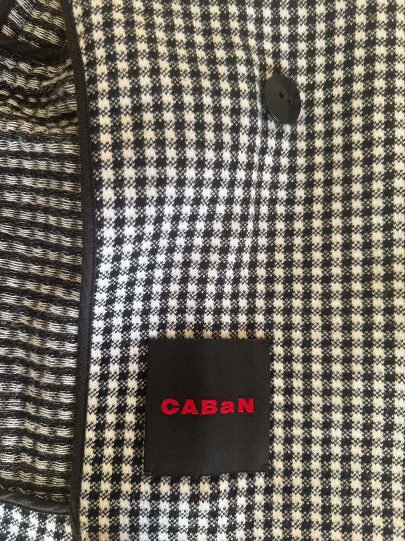 CABaN コットンカシミヤ ギンガムチェックジャカードダブルブレストジャケット