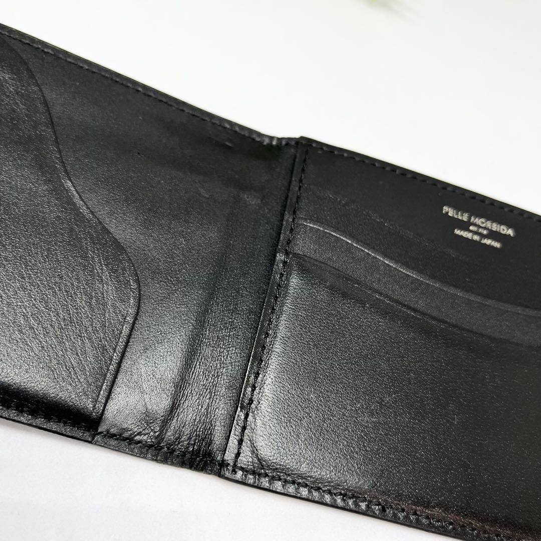 美品　PELLE MORBIDA マネークリップ　財布　二つ折り　黒　本革