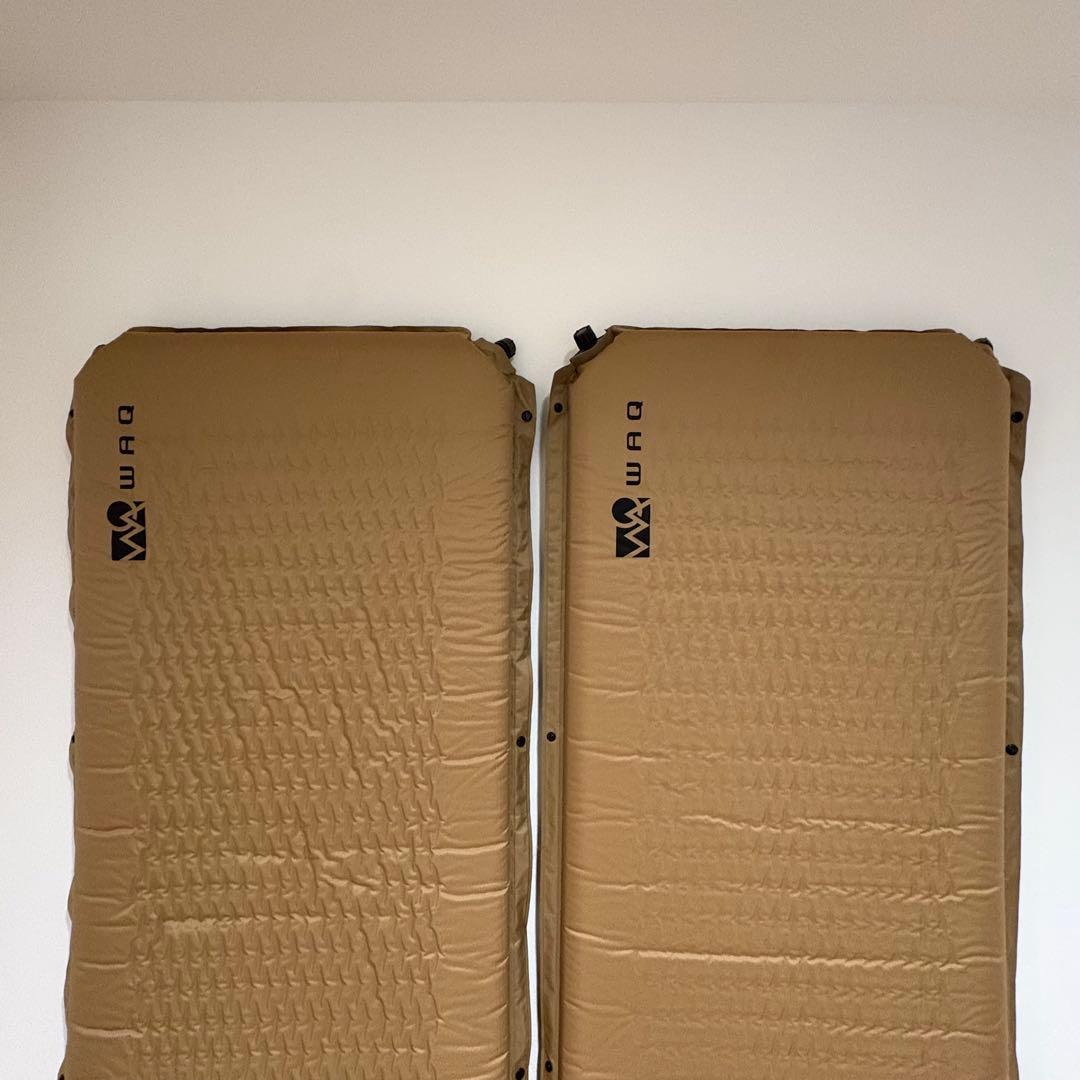 WAQ マット 8cm 厚手 2枚セット インフレータブル キャンプ 車中泊用