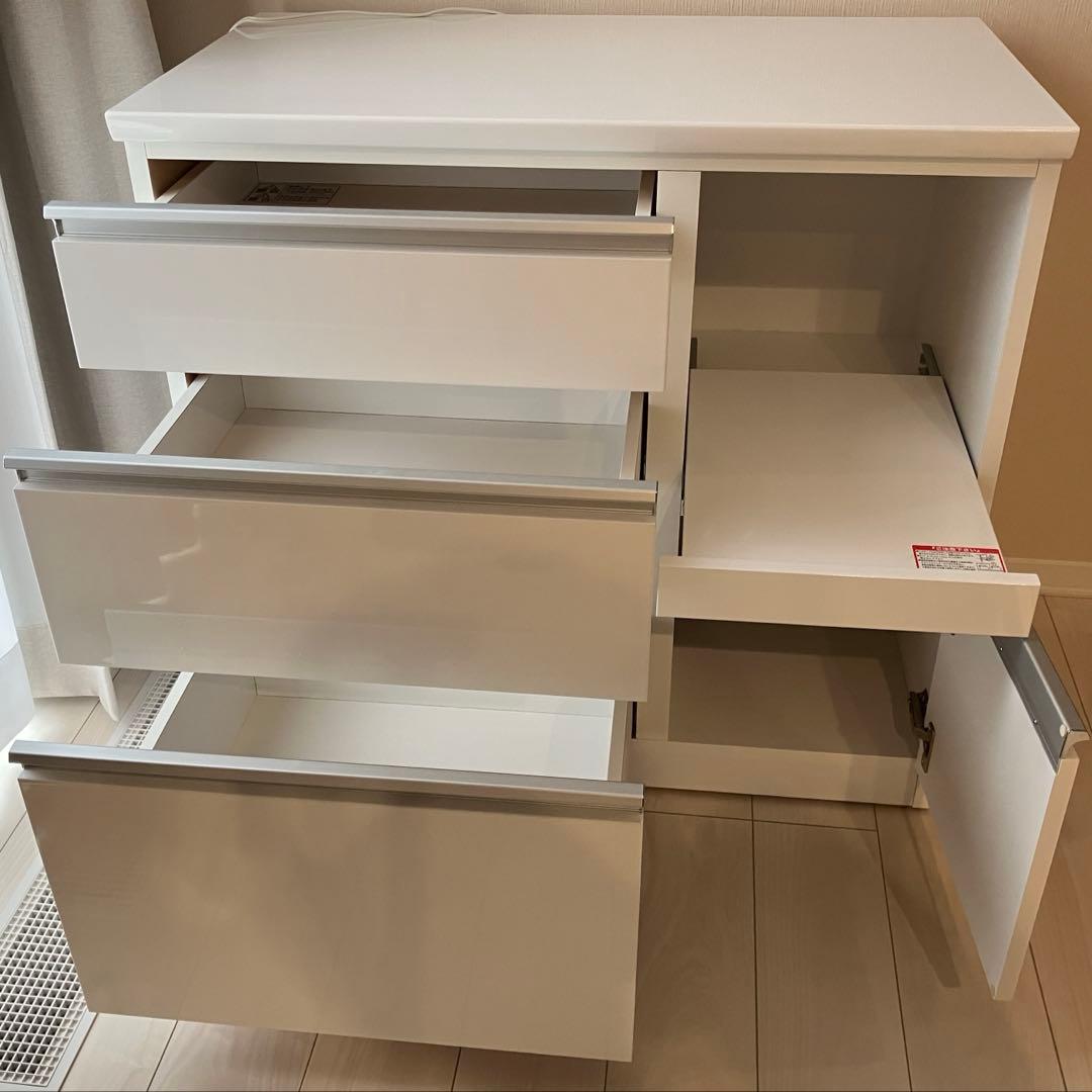 キッチンカウンター(レジューム 90QL-R WH)