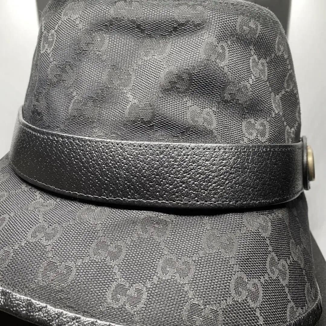 Top GUCCI 帽子 GGキャンバス バケットハット ブラック グッチ