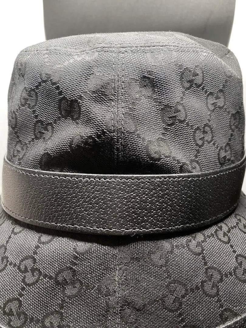 Top GUCCI 帽子 GGキャンバス バケットハット ブラック グッチ
