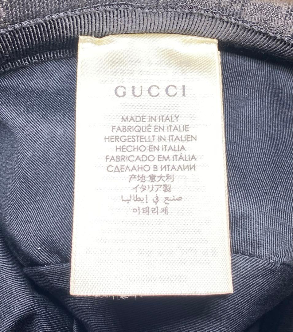 Top GUCCI 帽子 GGキャンバス バケットハット ブラック グッチ