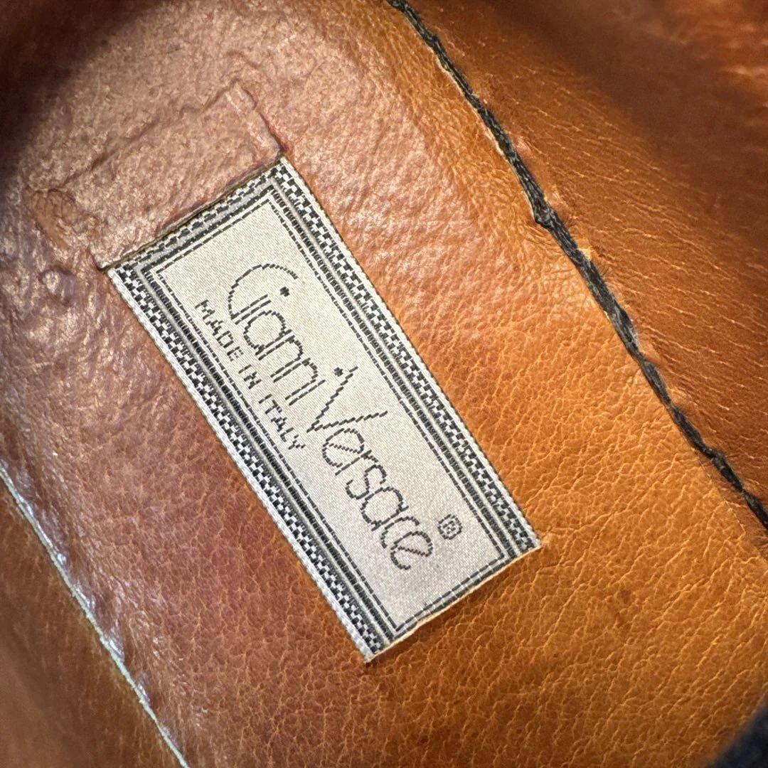 GIANNI VERSACE ブラック スエード シューズ ビンテージ