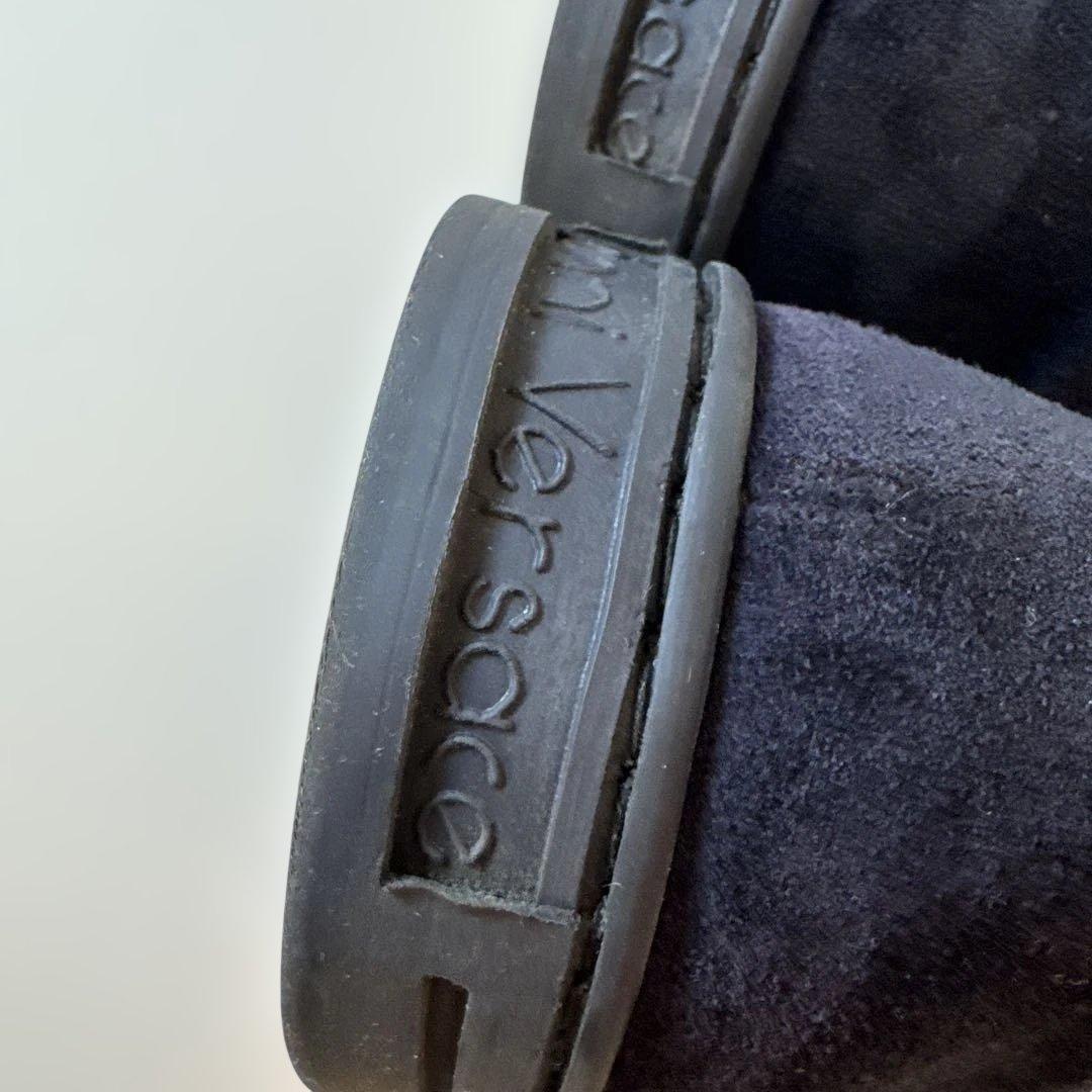 GIANNI VERSACE ブラック スエード シューズ ビンテージ