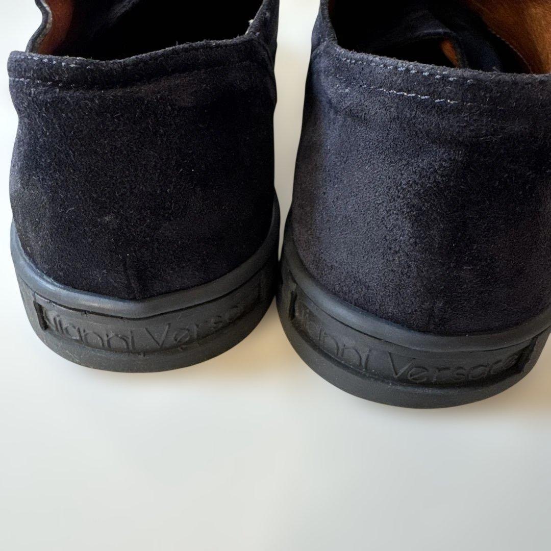 GIANNI VERSACE ブラック スエード シューズ ビンテージ