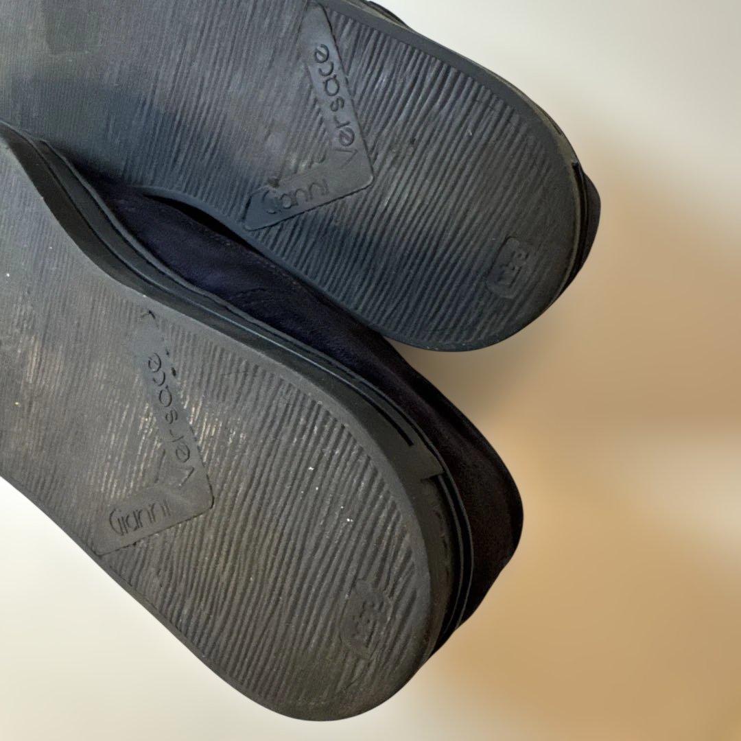 GIANNI VERSACE ブラック スエード シューズ ビンテージ