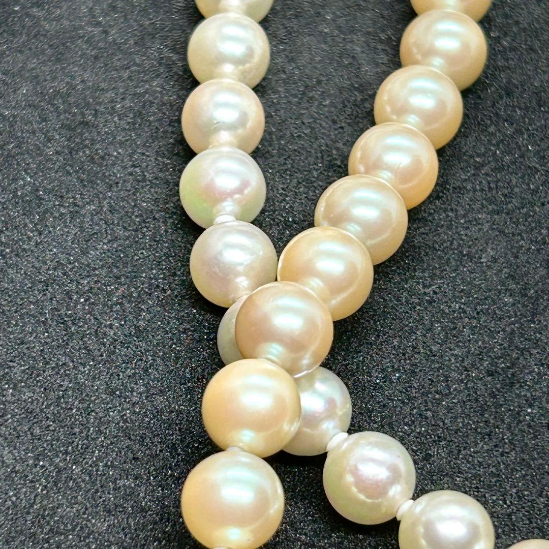 本真珠 二重ネックレス シルバー留め具