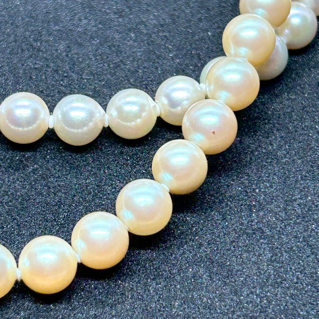 本真珠 二重ネックレス シルバー留め具