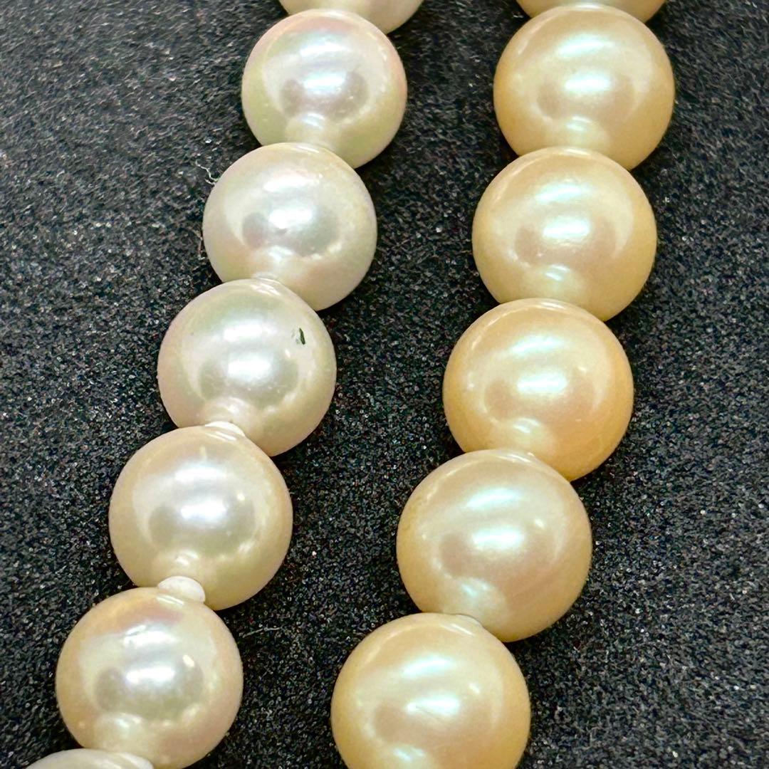 本真珠 二重ネックレス シルバー留め具