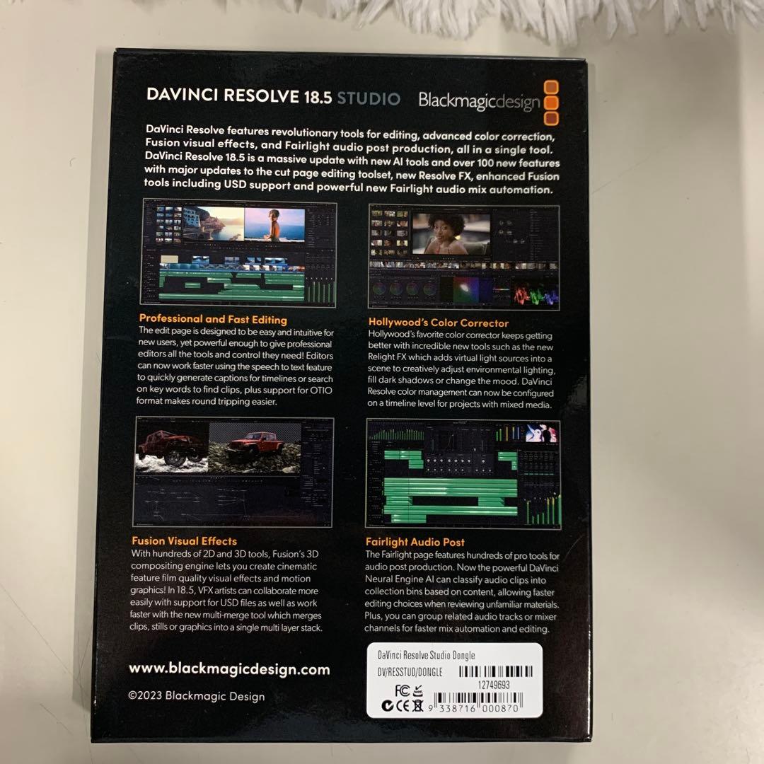 Q3092 ダビンチリゾルブソフトウェアDaVinci Resolve 18.5