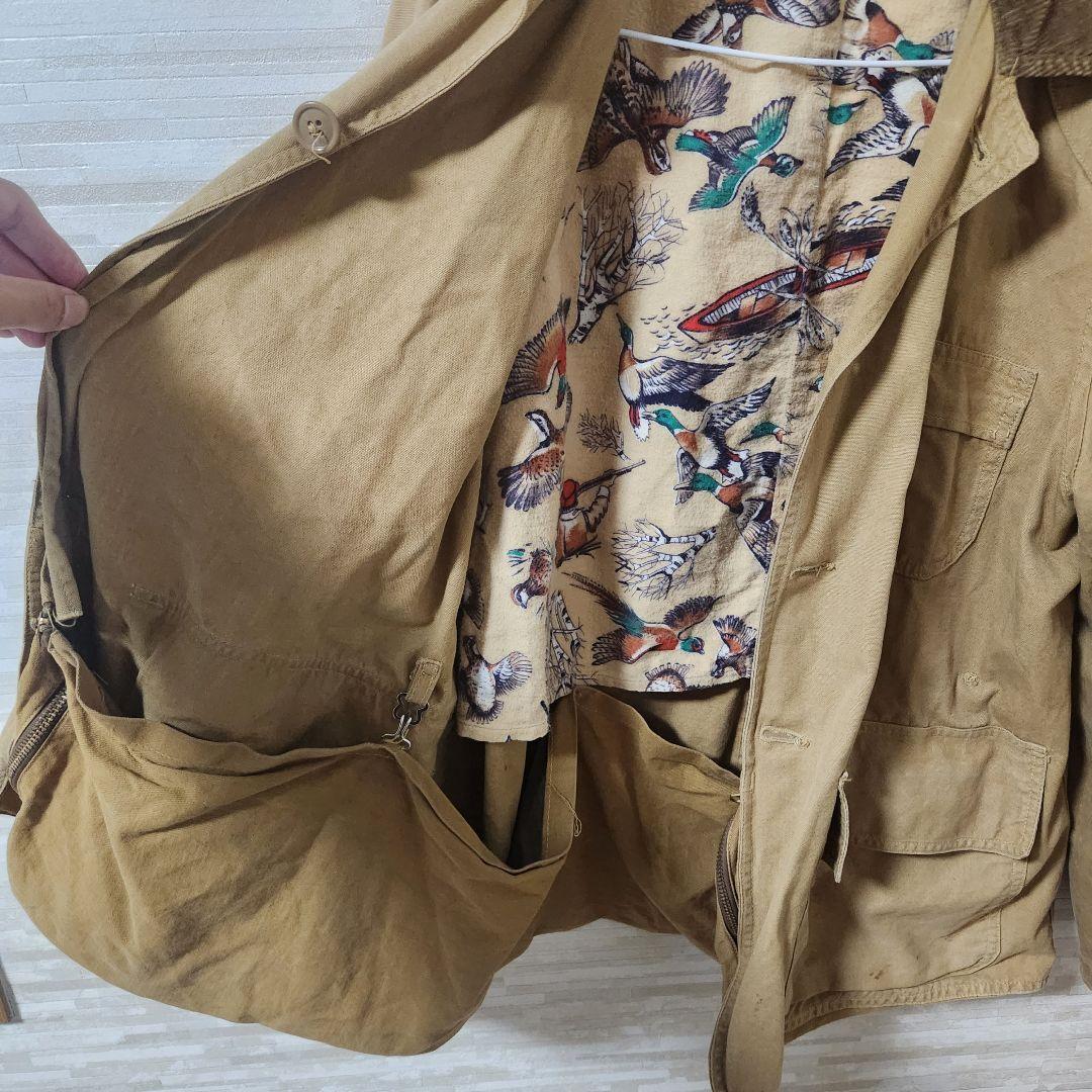 50~60s American field ハンティングジャケット 裏地動物柄