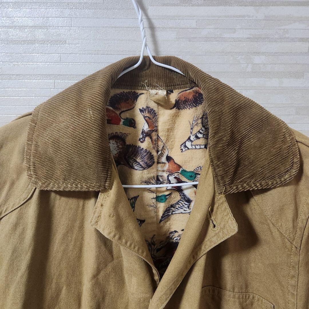50~60s American field ハンティングジャケット 裏地動物柄
