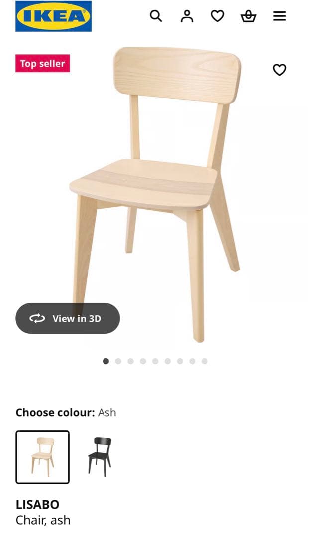 IKEA LISABO イケア リーサボー ダイニングチェア 2脚