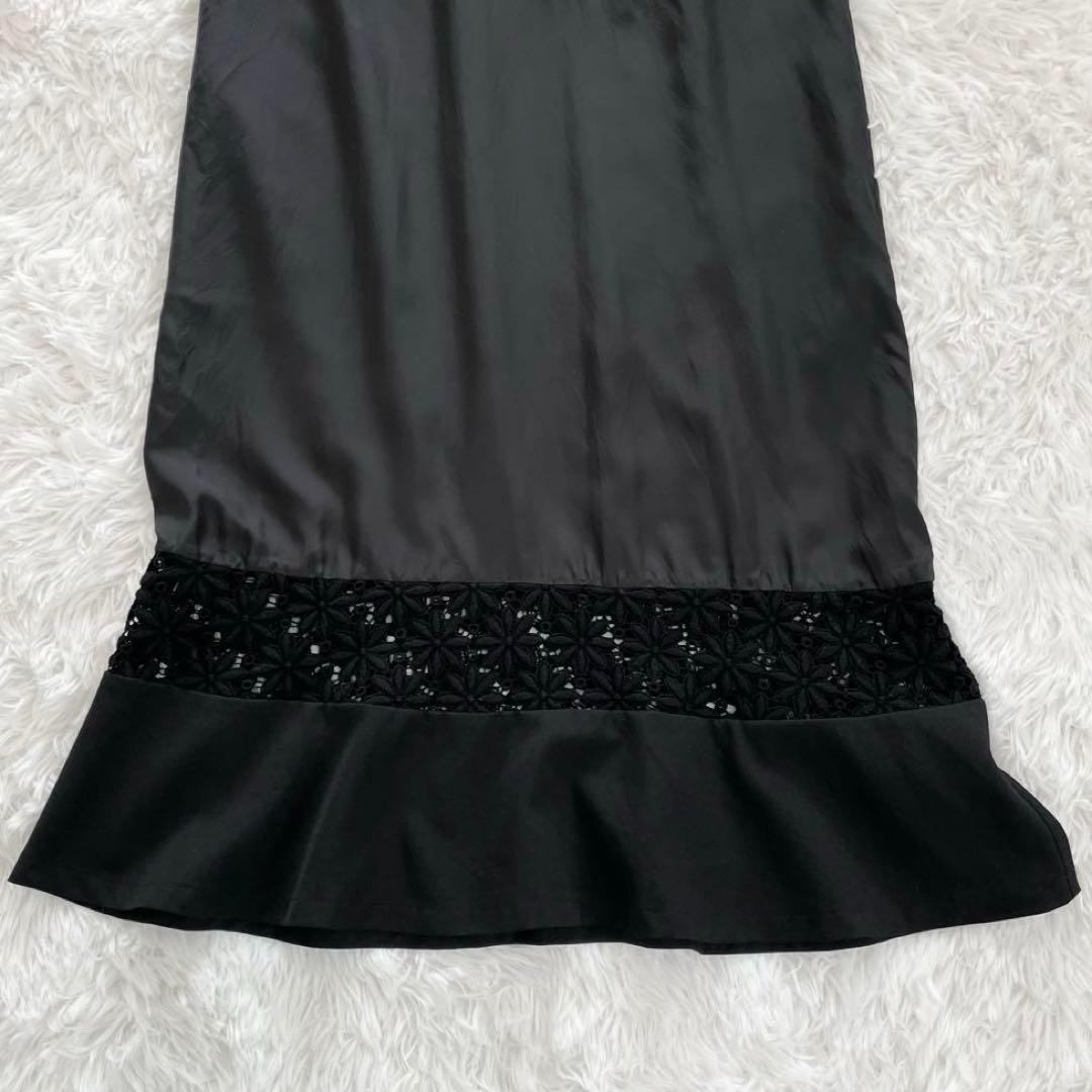 コムデギャルソン　マキシ丈ワンピース・花柄・刺繍レース・異素材ドッキング・90s